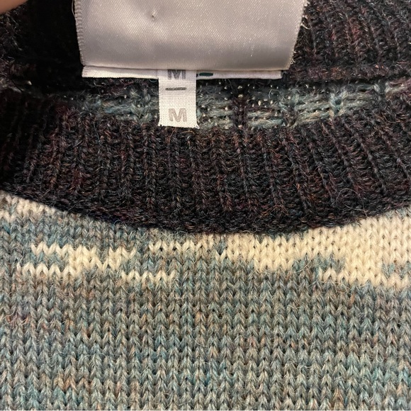 Vintage Cottagecore 100% Wool Sheep Lambs Sweater Countryside Mountains Nature - Picture 7 of 9